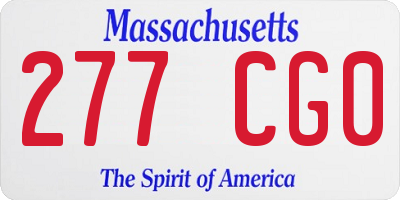 MA license plate 277CG0