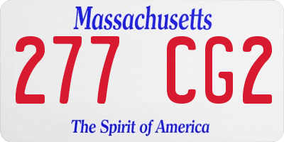 MA license plate 277CG2