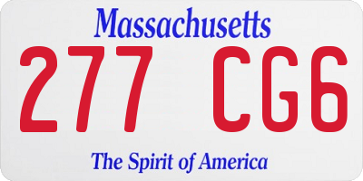 MA license plate 277CG6