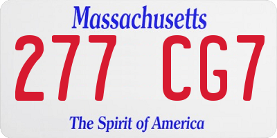 MA license plate 277CG7
