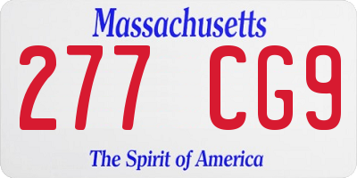 MA license plate 277CG9