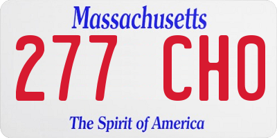 MA license plate 277CH0