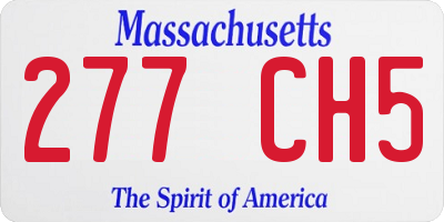 MA license plate 277CH5