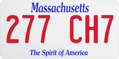 MA license plate 277CH7