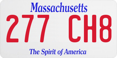MA license plate 277CH8