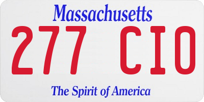MA license plate 277CI0