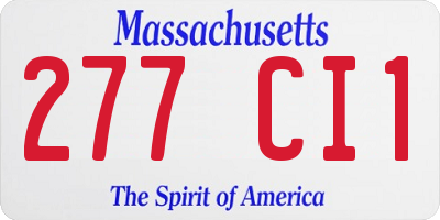 MA license plate 277CI1