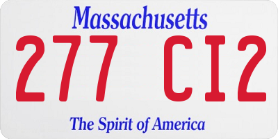 MA license plate 277CI2