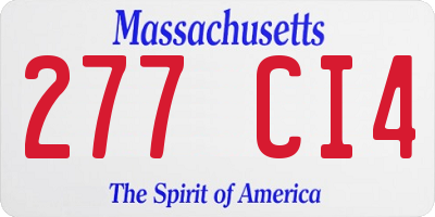 MA license plate 277CI4