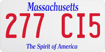 MA license plate 277CI5