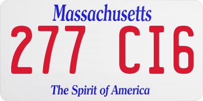 MA license plate 277CI6