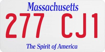 MA license plate 277CJ1
