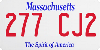 MA license plate 277CJ2