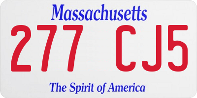 MA license plate 277CJ5