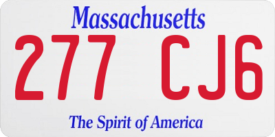 MA license plate 277CJ6