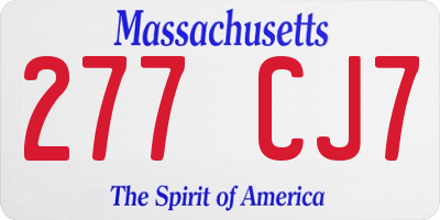 MA license plate 277CJ7