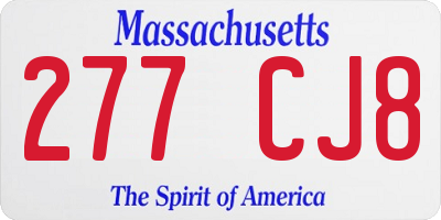 MA license plate 277CJ8