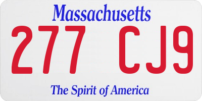 MA license plate 277CJ9