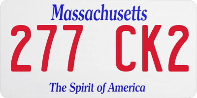 MA license plate 277CK2