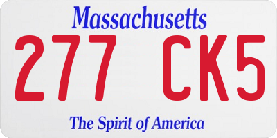 MA license plate 277CK5
