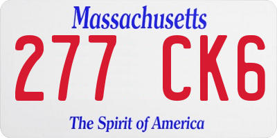 MA license plate 277CK6