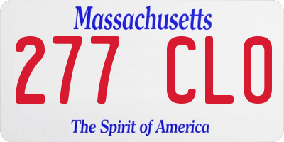 MA license plate 277CL0