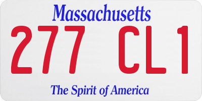 MA license plate 277CL1
