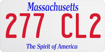 MA license plate 277CL2