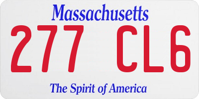MA license plate 277CL6