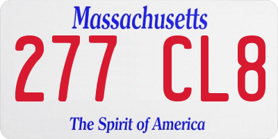 MA license plate 277CL8
