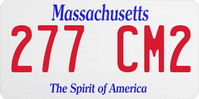 MA license plate 277CM2