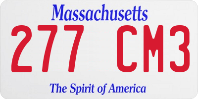 MA license plate 277CM3