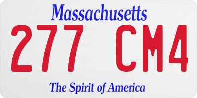 MA license plate 277CM4