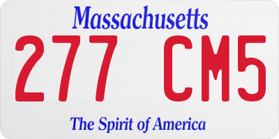 MA license plate 277CM5