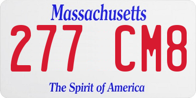 MA license plate 277CM8