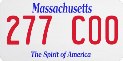 MA license plate 277CO0