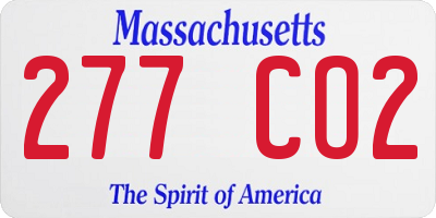 MA license plate 277CO2