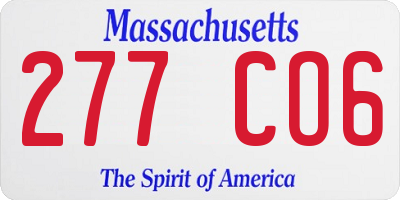 MA license plate 277CO6