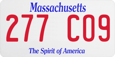 MA license plate 277CO9