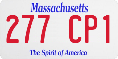 MA license plate 277CP1