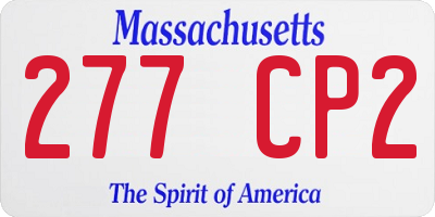 MA license plate 277CP2