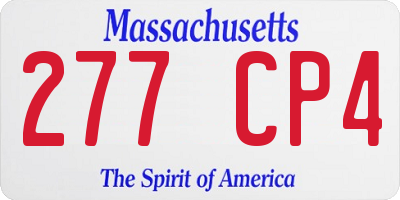 MA license plate 277CP4