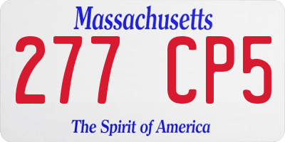 MA license plate 277CP5