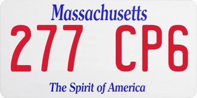 MA license plate 277CP6