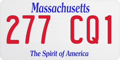 MA license plate 277CQ1