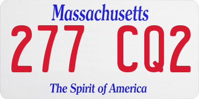 MA license plate 277CQ2