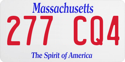 MA license plate 277CQ4