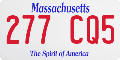 MA license plate 277CQ5