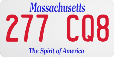 MA license plate 277CQ8