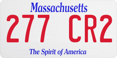 MA license plate 277CR2